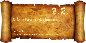 Nádassy Rajmund névjegykártya